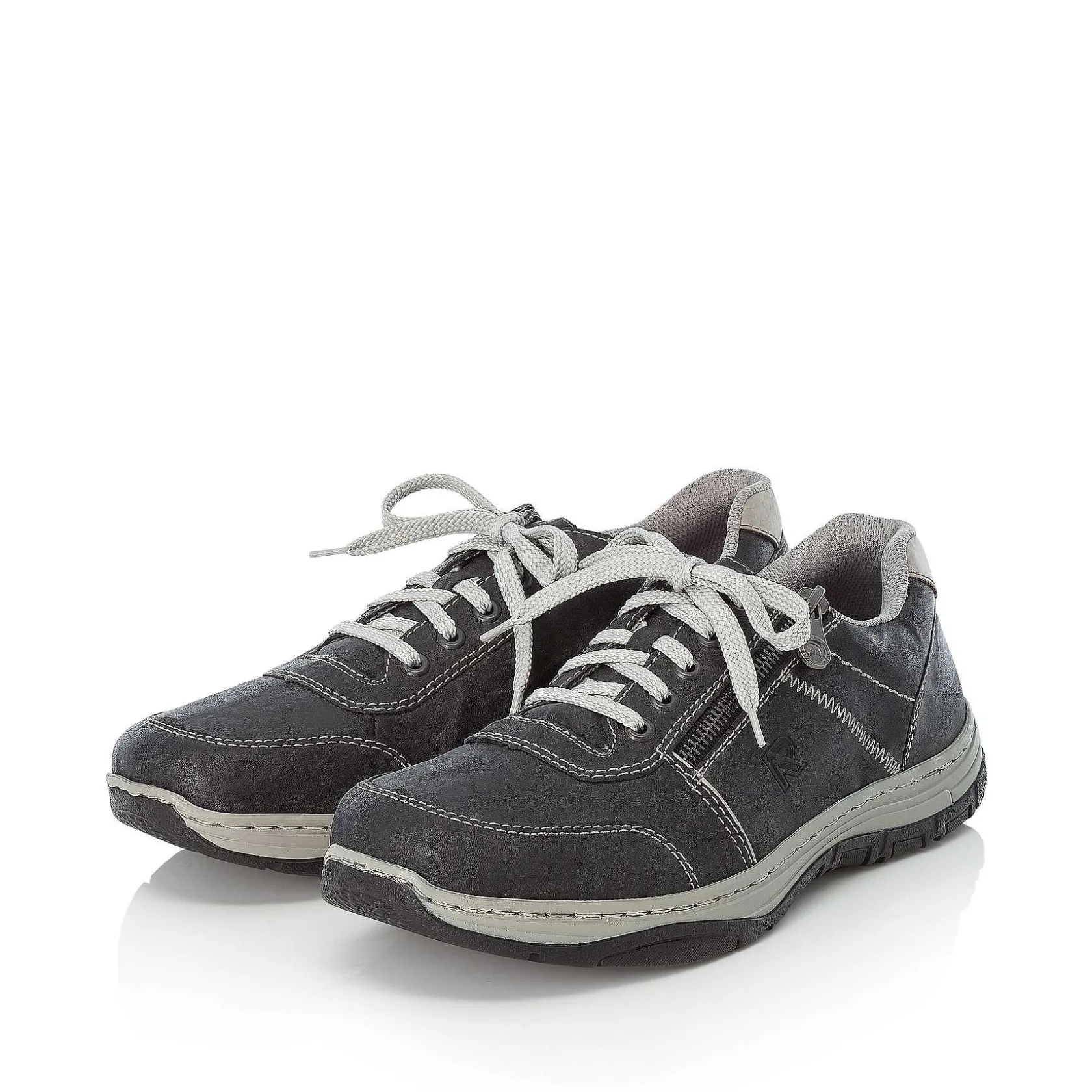 Rieker Low Shoes & Slippers-Men'S Lace-Up Shoes Steel Gray-White
