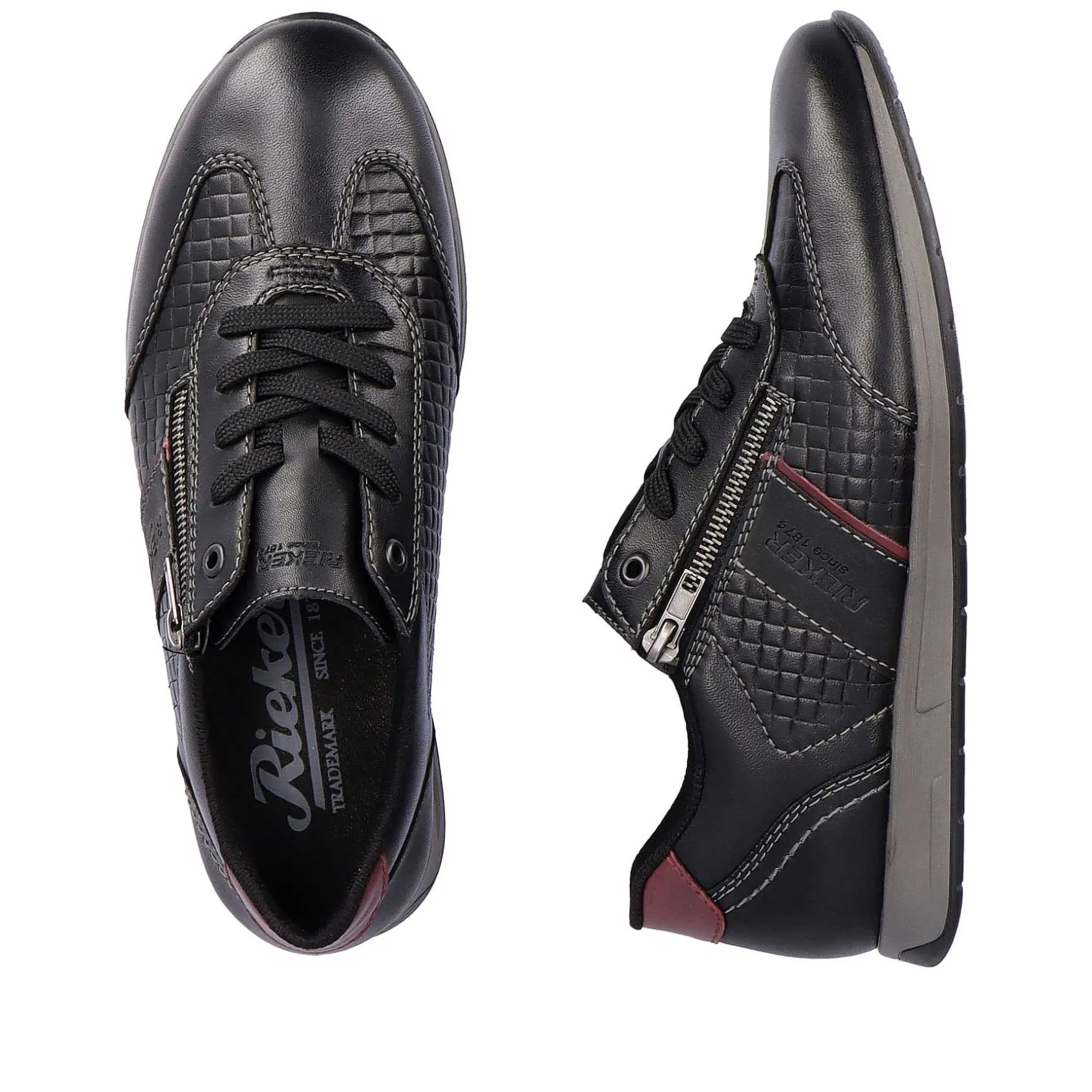 Rieker Low Shoes & Slippers-Men'S Lace-Up Shoes Asphalt Black