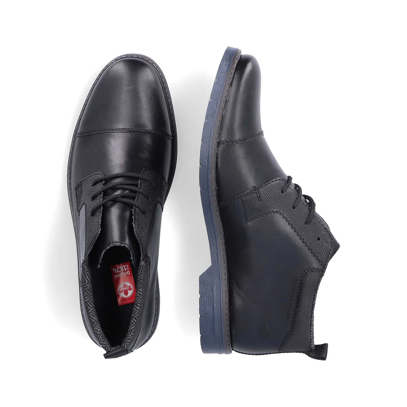 Rieker Low Shoes & Slippers-Men'S Lace-Up Shoes Glossy Black