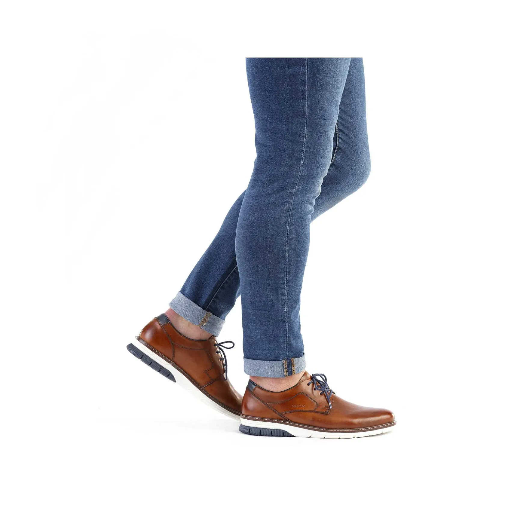 Rieker Low Shoes & Slippers-Men'S Lace-Up Shoes Chestnut Brown