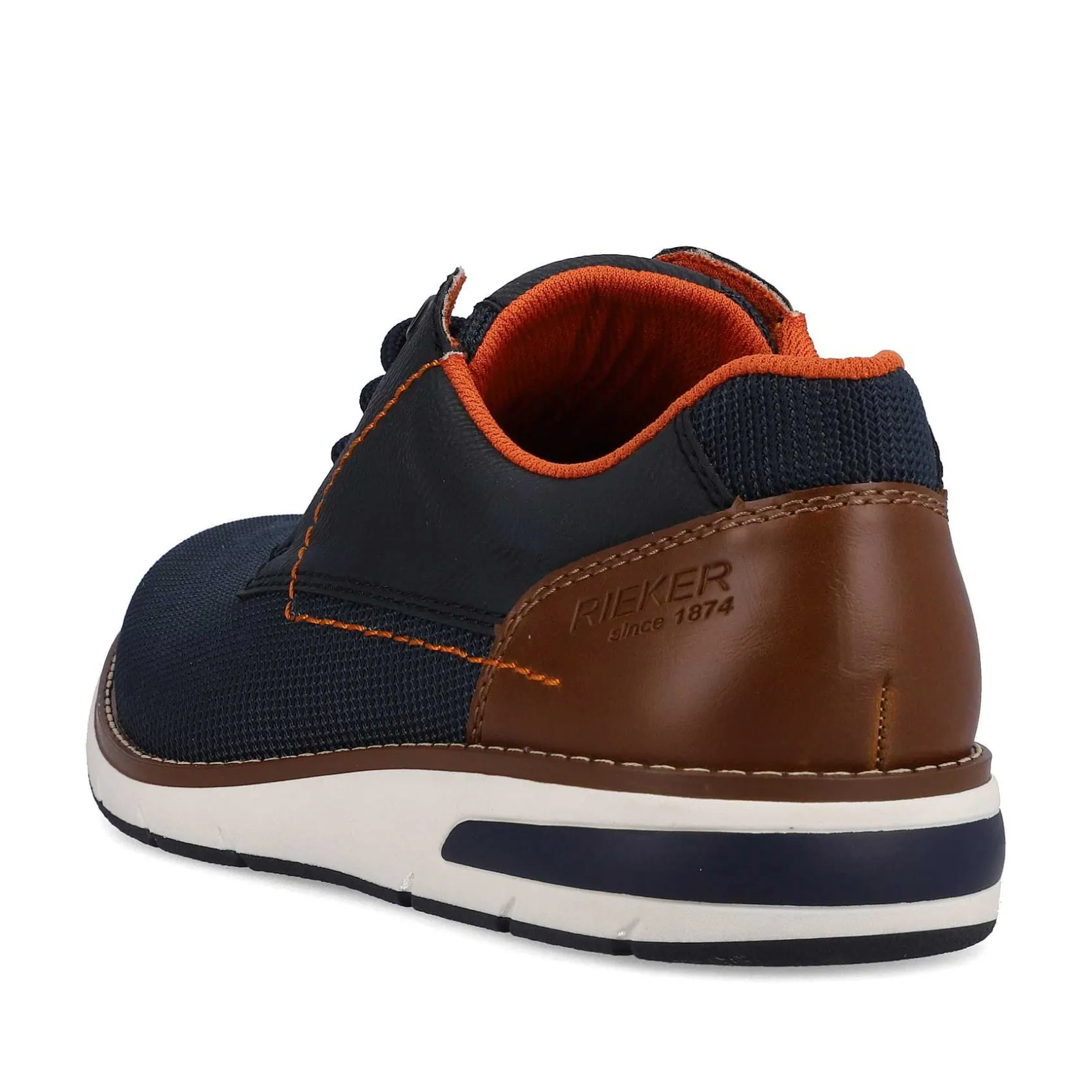 Rieker Business Shoes-Men'S Lace-Up Shoes Navy Blue-Orange