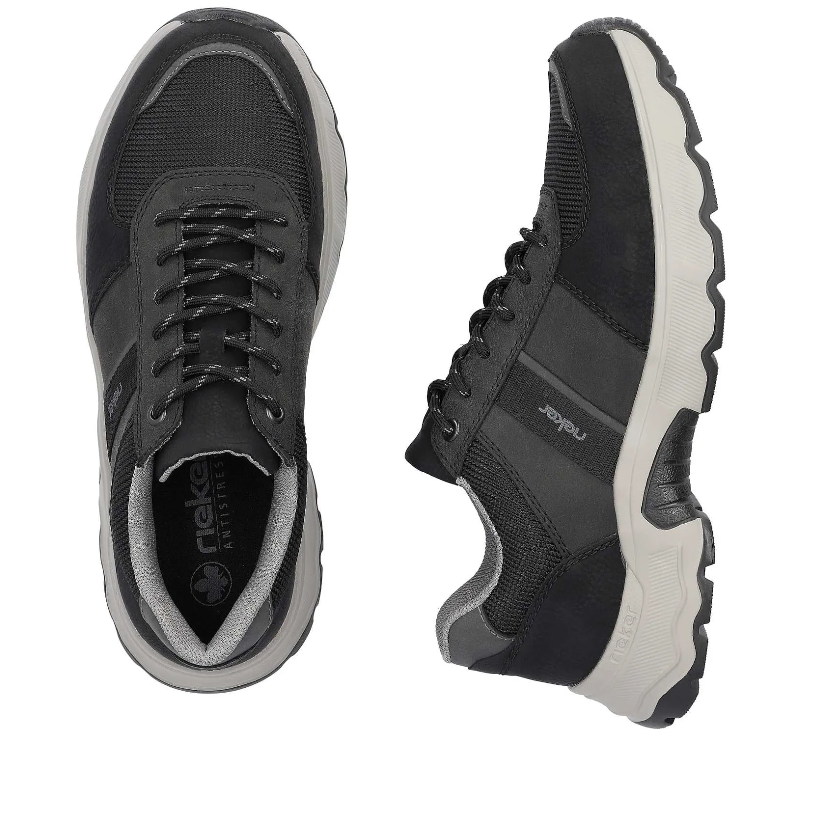 Rieker Low Shoes & Slippers-Men'S Lace-Up Shoes Asphalt Black