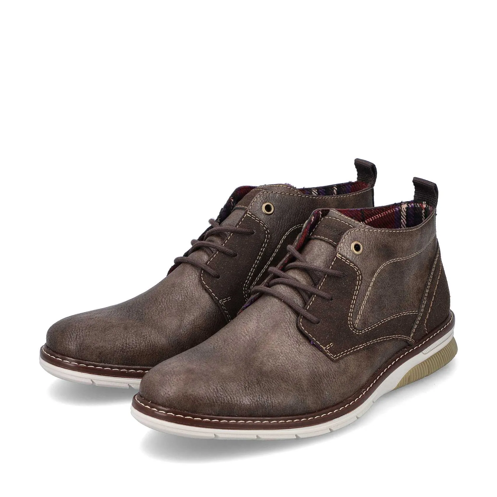 Rieker Low Shoes & Slippers-Men'S Lace-Up Shoes Grey-Brown
