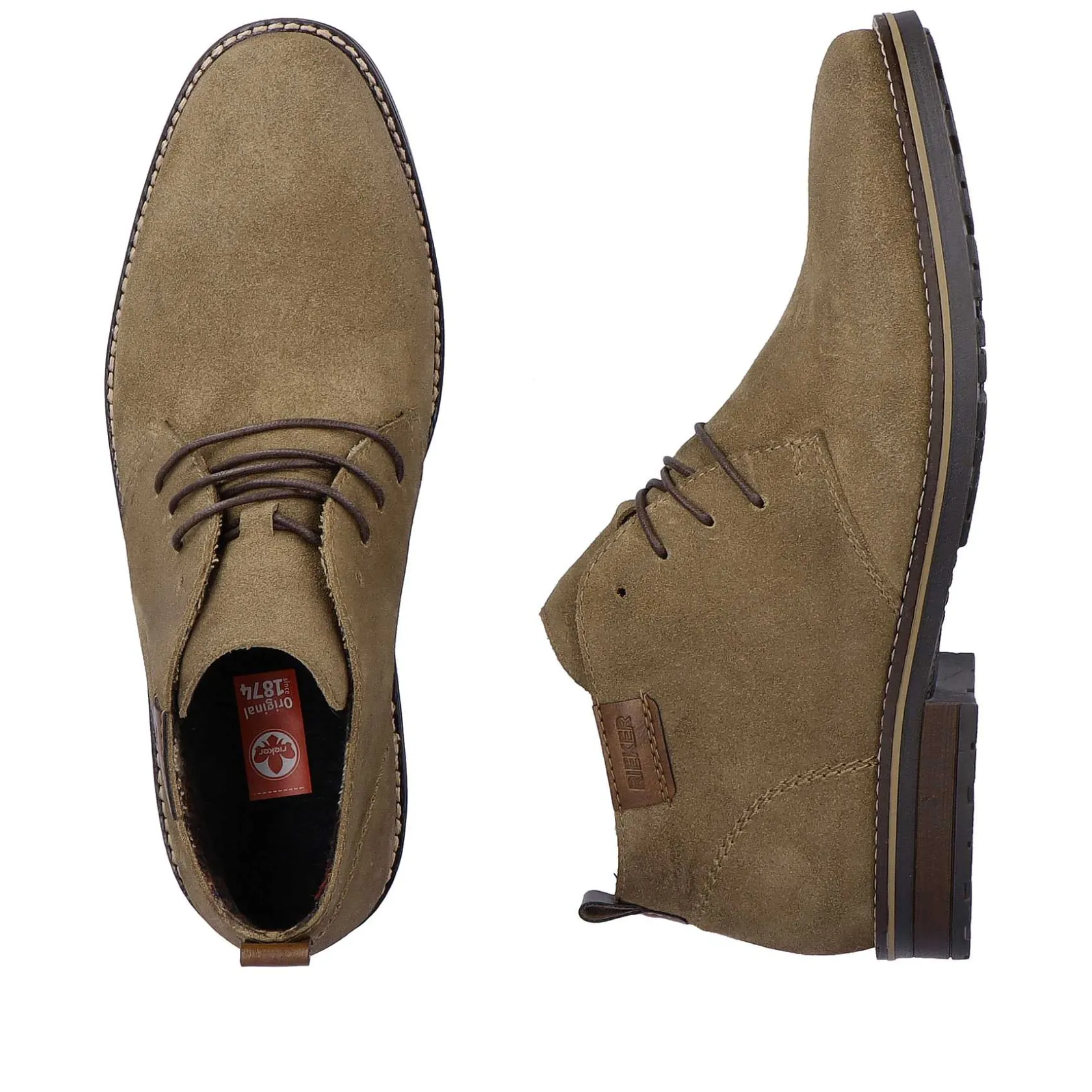Rieker Low Shoes & Slippers-Men'S Lace-Up Shoes, Khaki Green