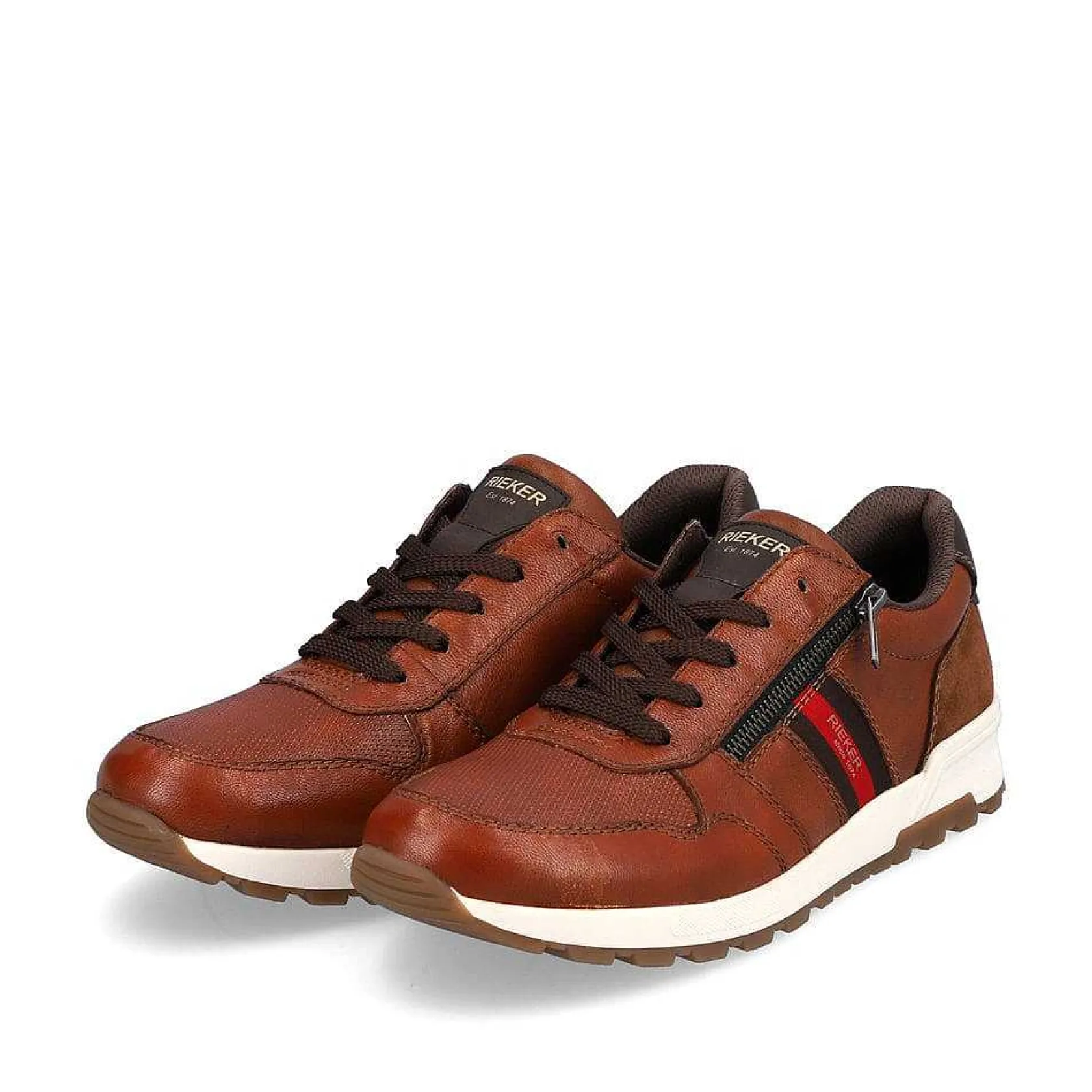 Rieker Low Shoes & Slippers-Men'S Lace-Up Shoes Caramel Brown-Fire Red