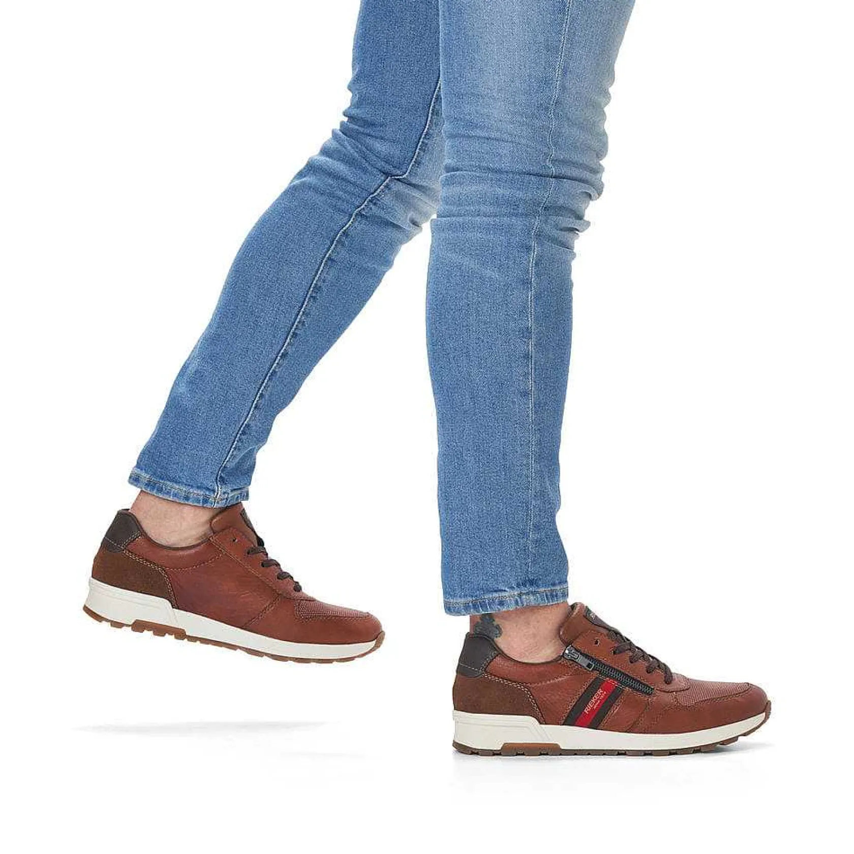 Rieker Low Shoes & Slippers-Men'S Lace-Up Shoes Caramel Brown-Fire Red