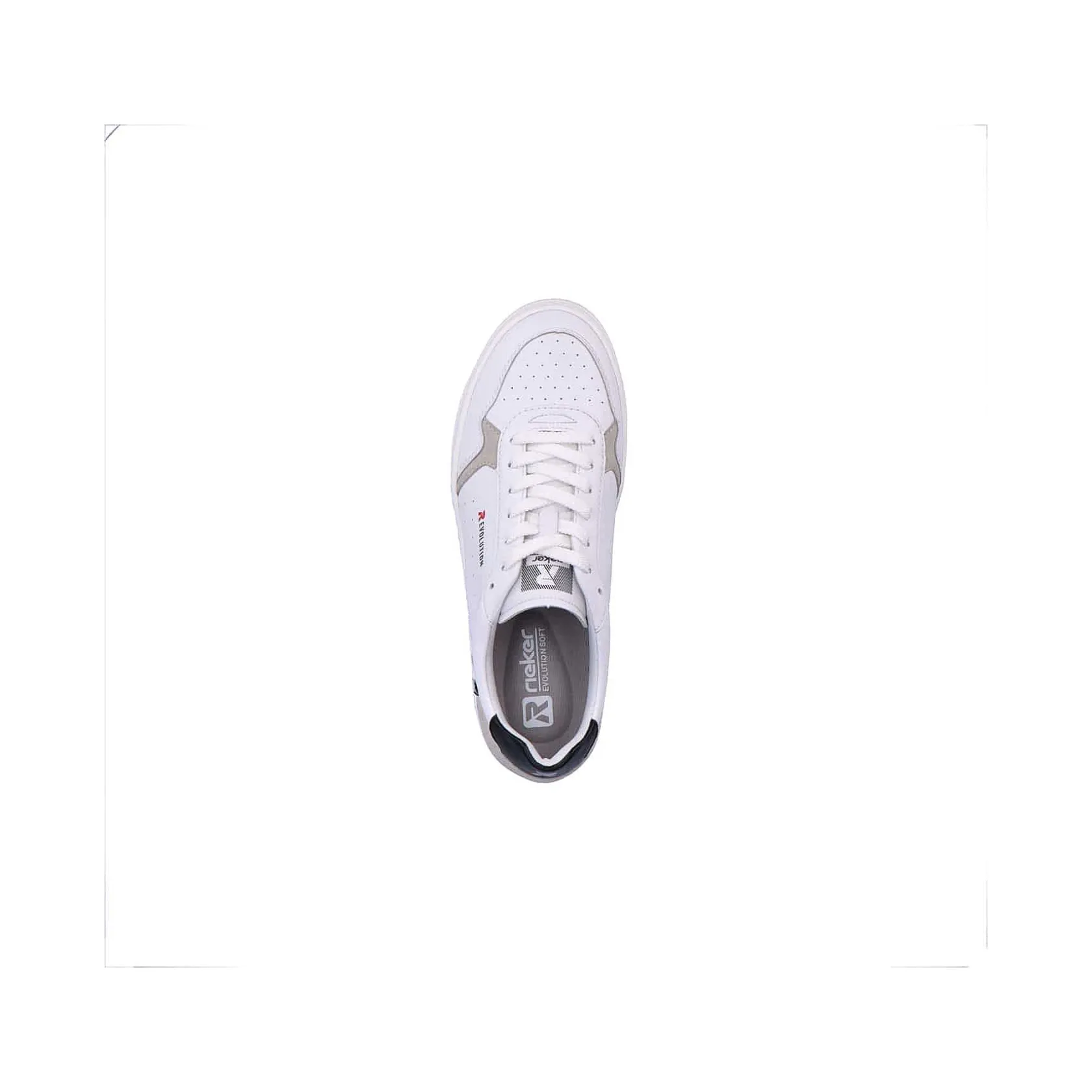 Rieker Sneakers-Men'S Low Sneaker Brilliant-White Graphite-Grey