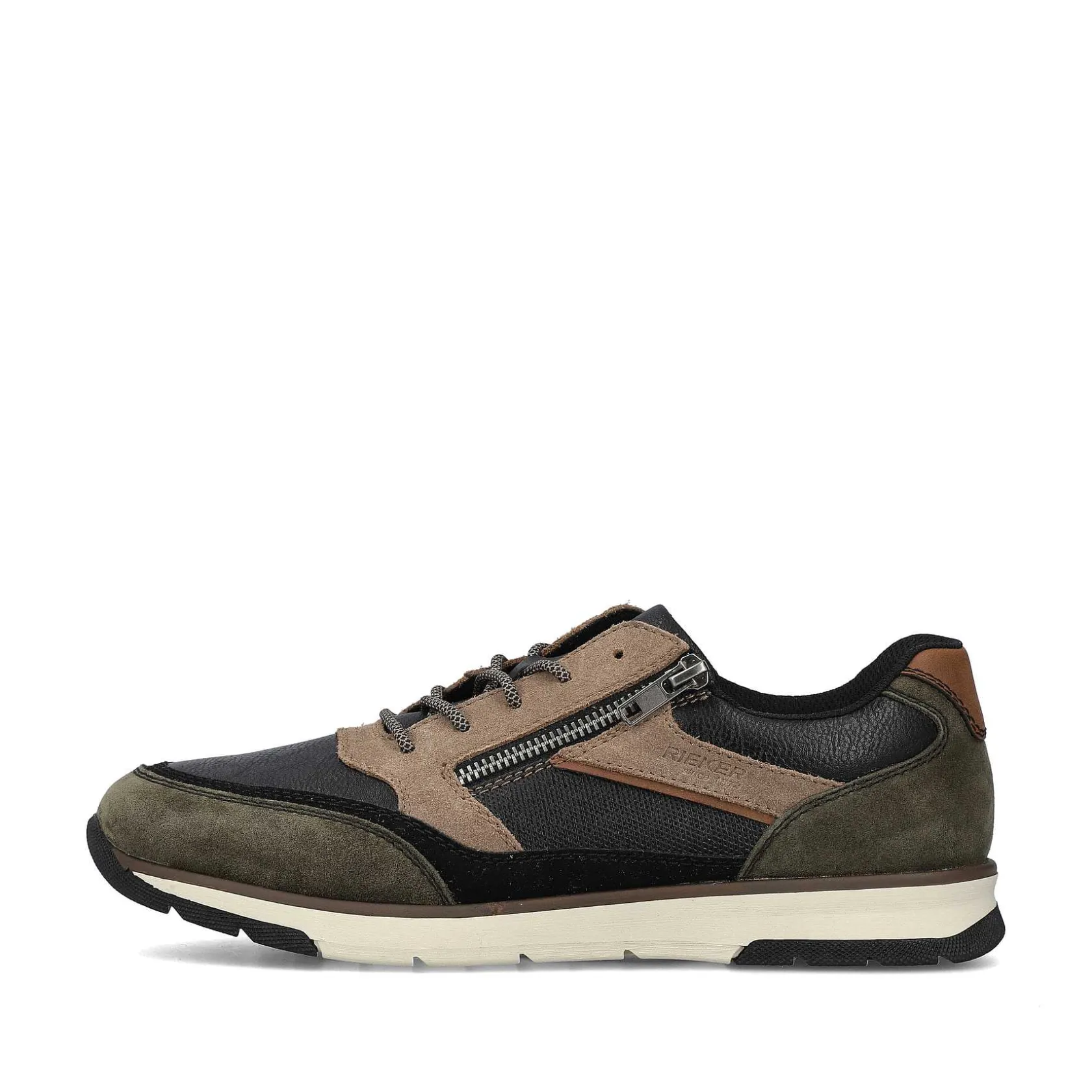 Rieker Sneakers-Men'S Low Sneaker Black-Beige-Green