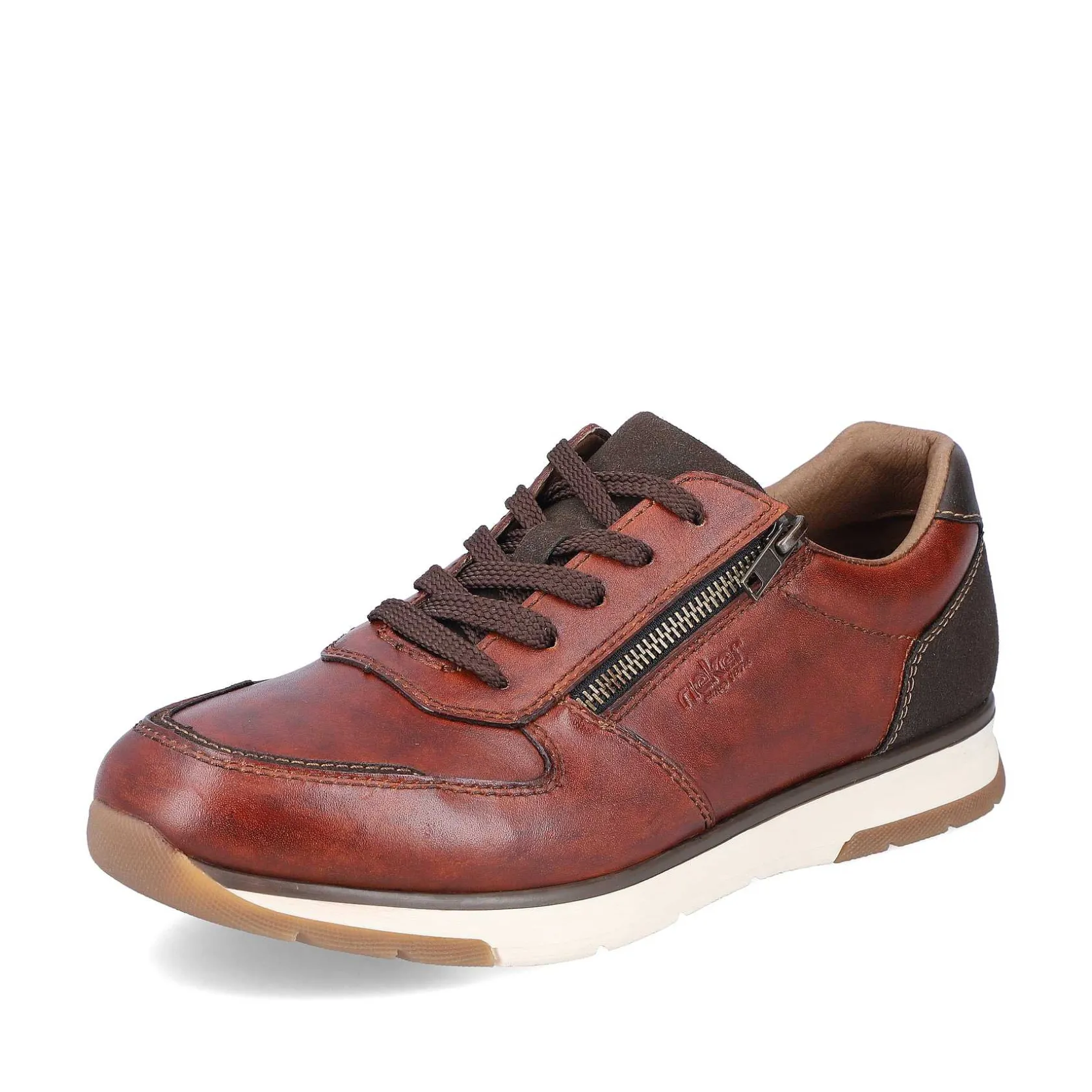 Rieker Business Shoes-Men'S Low Sneaker Red Brown