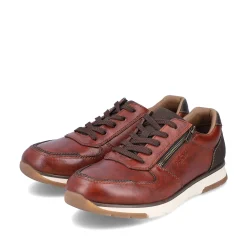 Rieker Business Shoes-Men'S Low Sneaker Red Brown