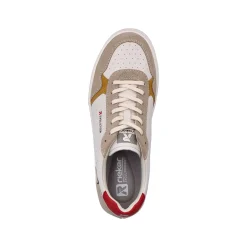 Rieker Sporty Styles-Men'S Low Sneaker Vanilla-White Clay-Beige