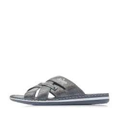 Rieker Summer Shoes-Men'S Mules Blue Gray