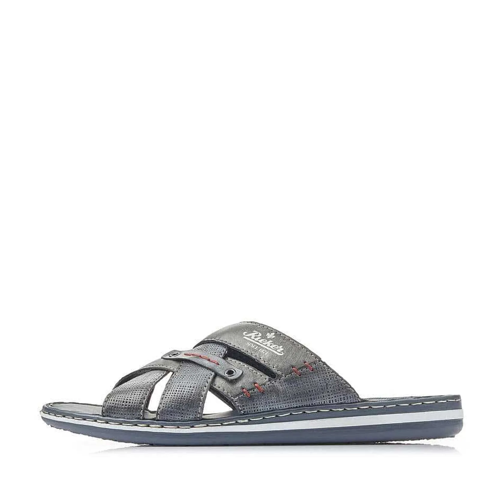 Rieker Summer Shoes-Men'S Mules Blue Gray