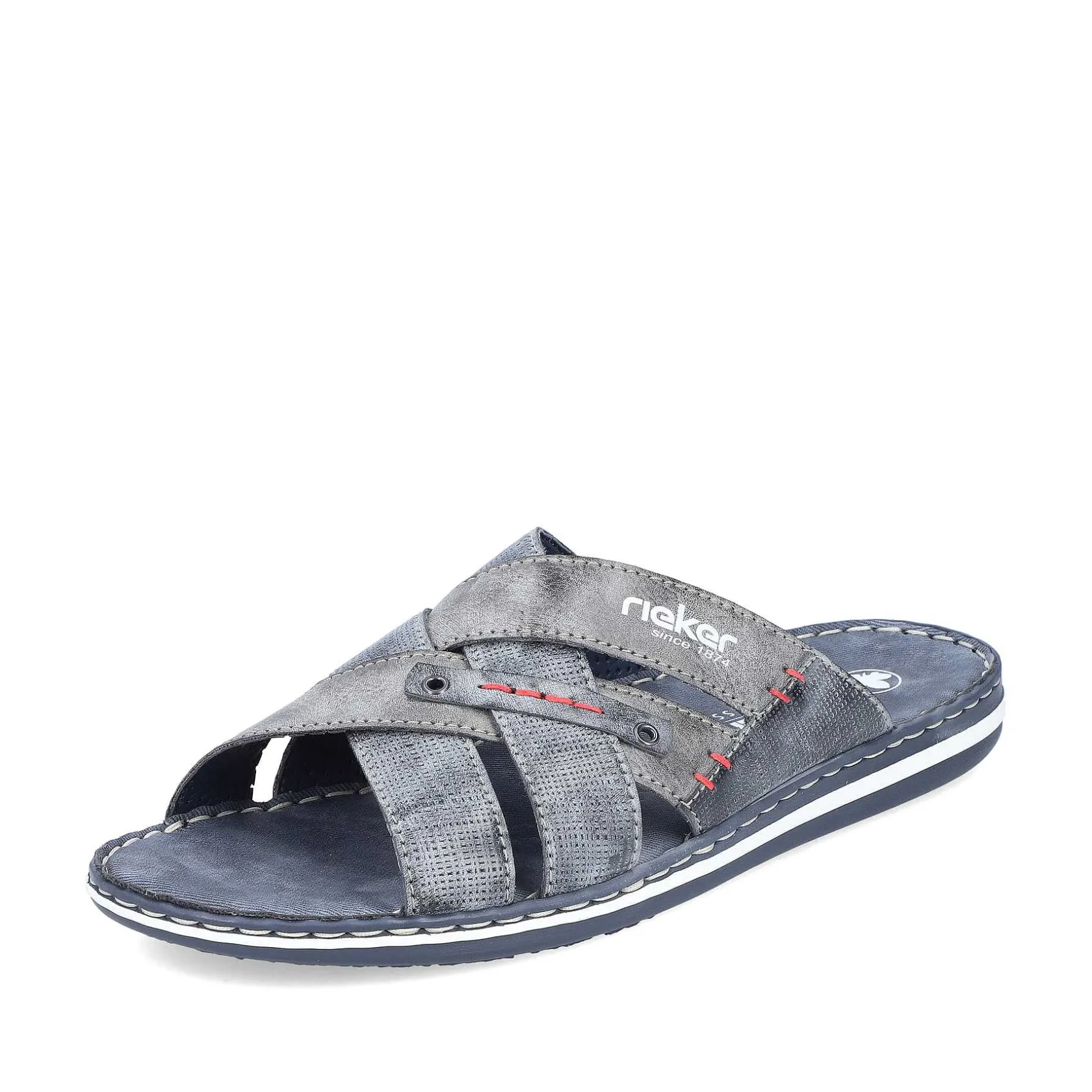Rieker Summer Shoes-Men'S Mules Blue Gray