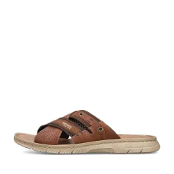 Rieker Summer Shoes-Men'S Mules Chestnut Brown