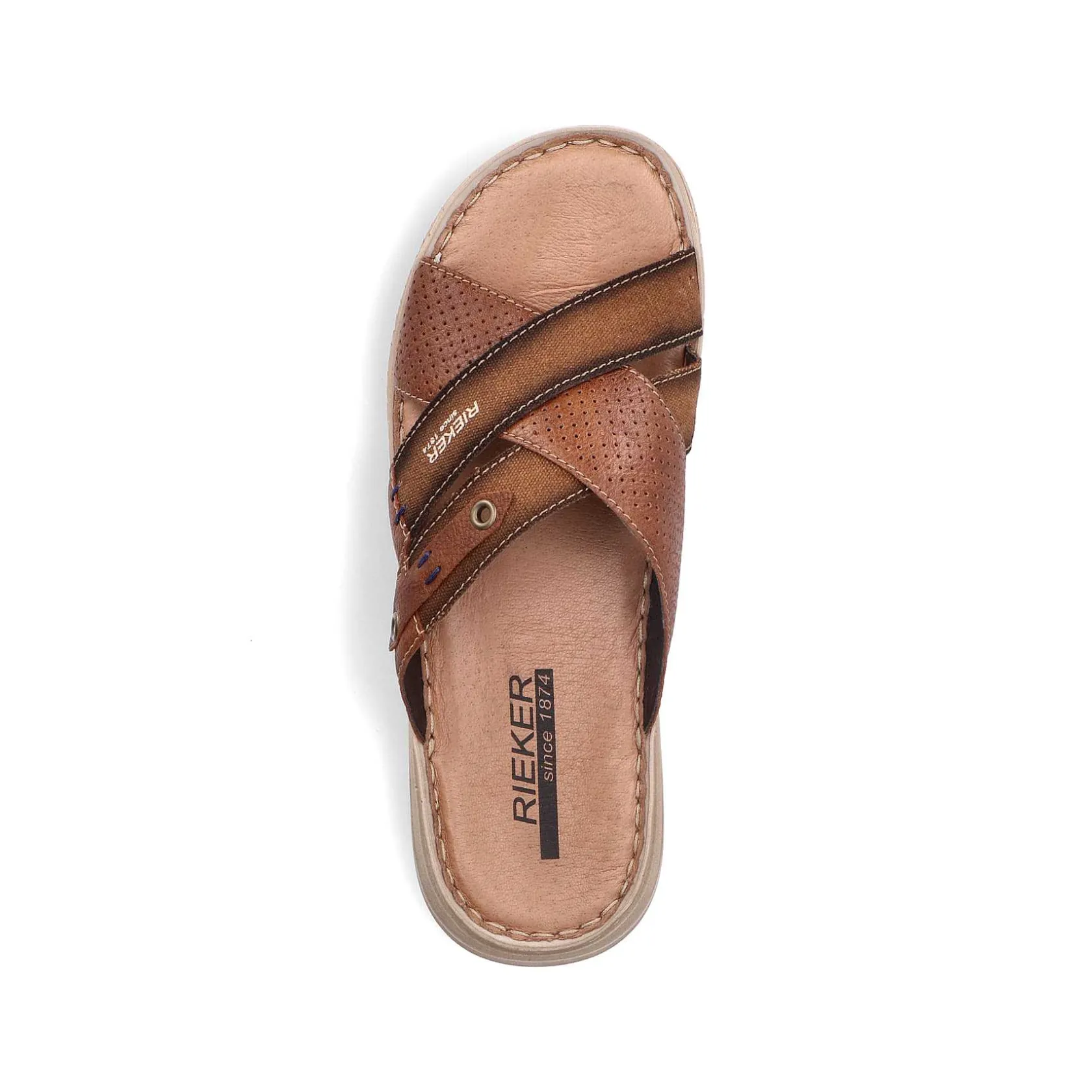 Rieker Summer Shoes-Men'S Mules Chestnut Brown