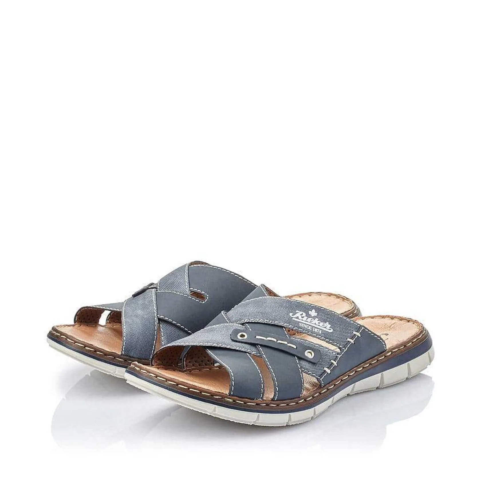 Rieker Summer Shoes-Men'S Mules Navy Blue