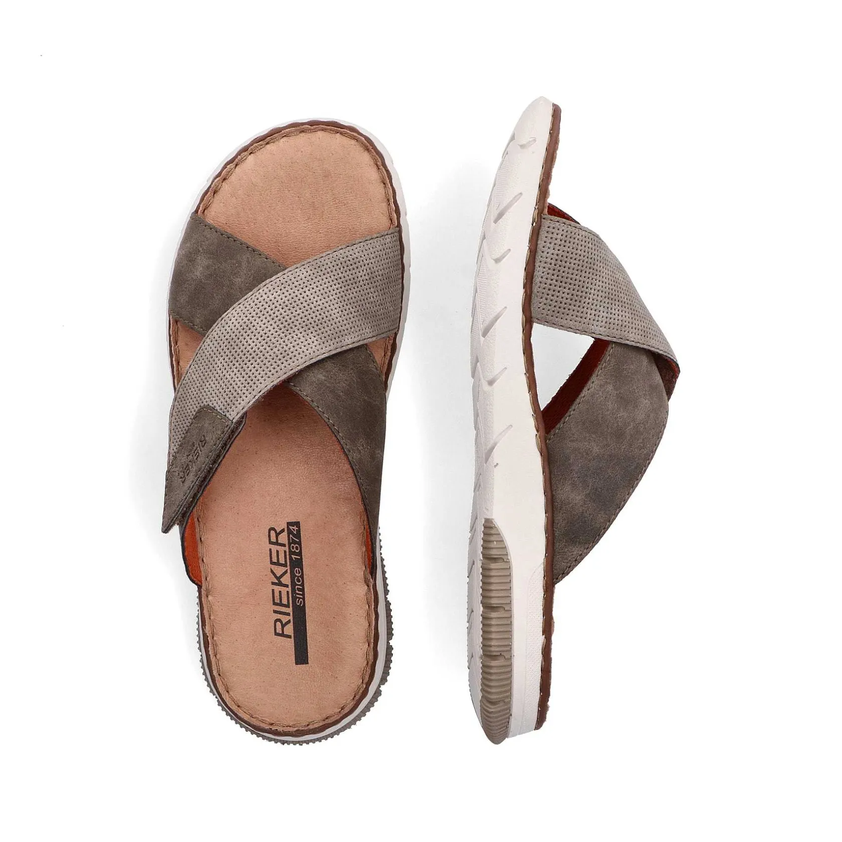 Rieker Summer Shoes-Men'S Mules Nut Brown