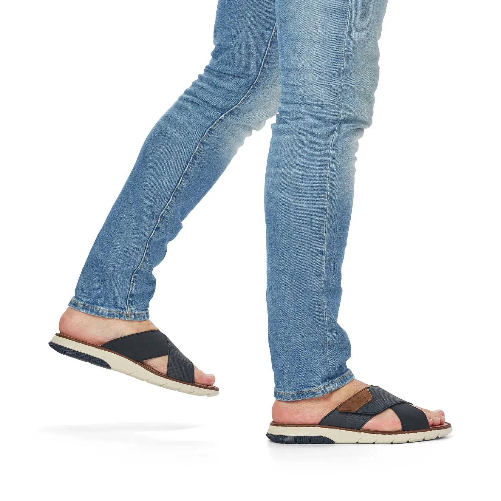 Rieker Summer Shoes-Men'S Mules Ocean Blue