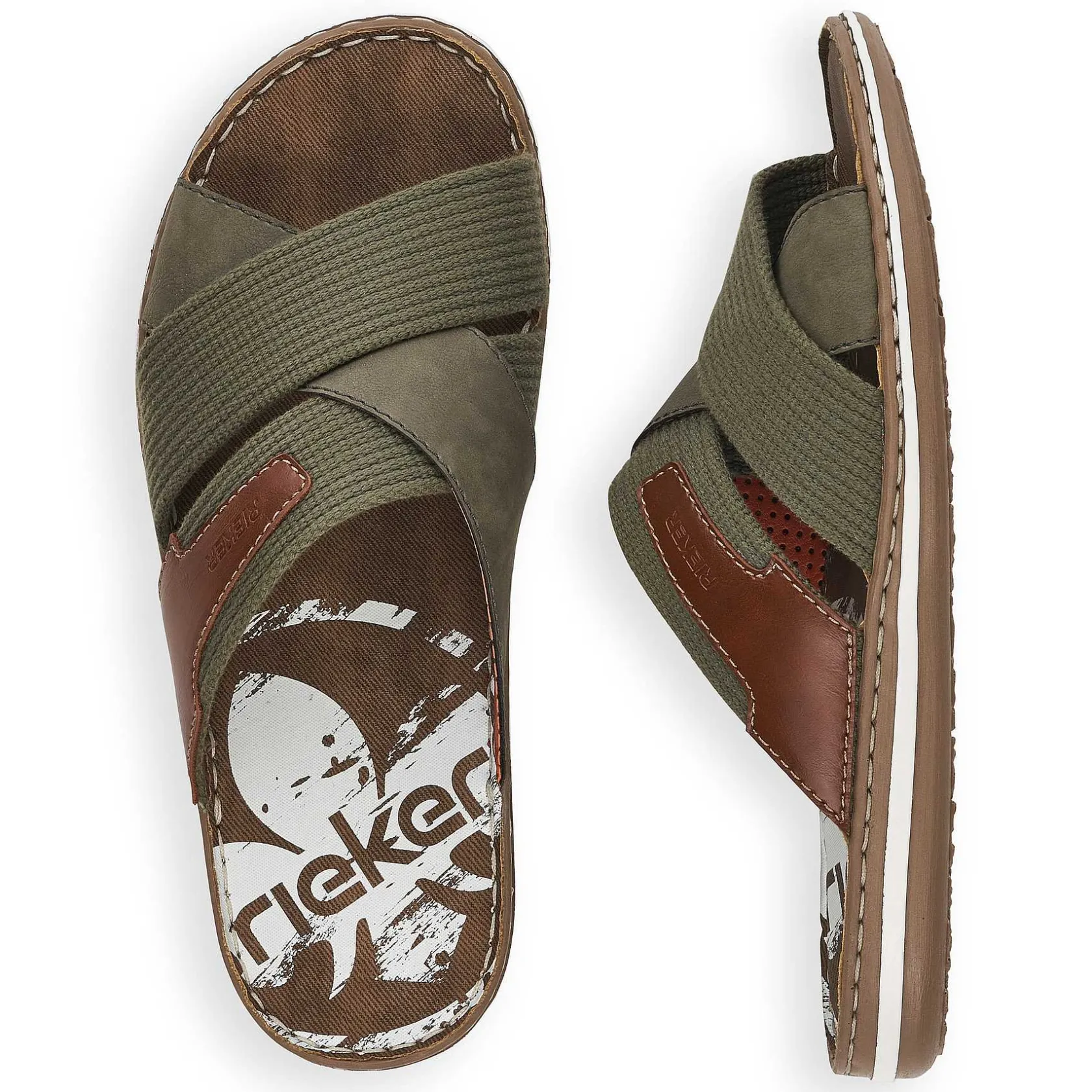Rieker Mules & Slippers-Men'S Mules Olive Green