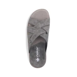 Rieker Summer Shoes-Men'S Mules Stone Gray
