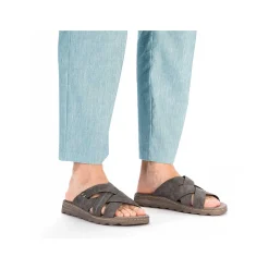 Rieker Summer Shoes-Men'S Mules Stone Gray