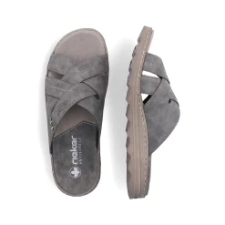 Rieker Summer Shoes-Men'S Mules Stone Gray