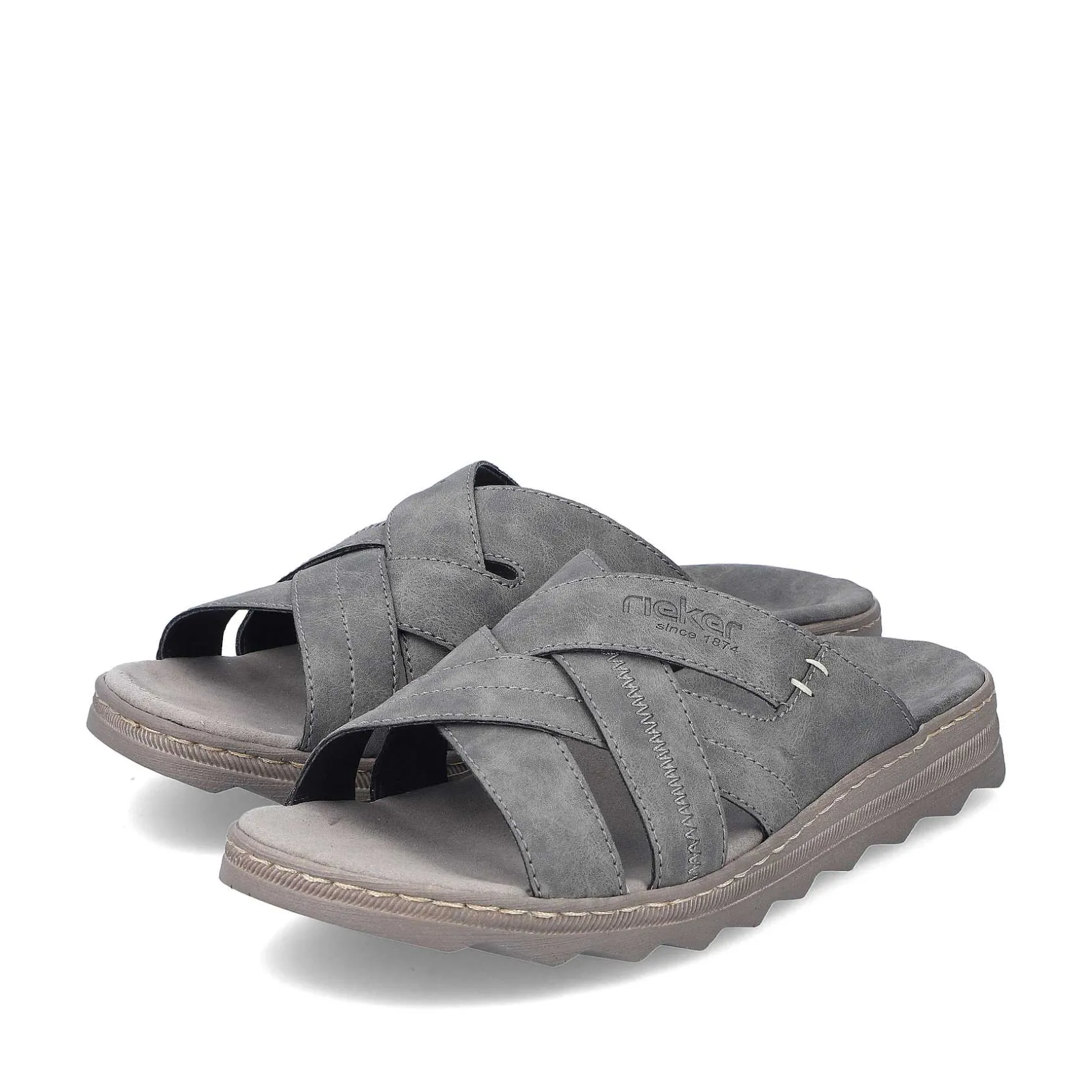 Rieker Summer Shoes-Men'S Mules Stone Gray