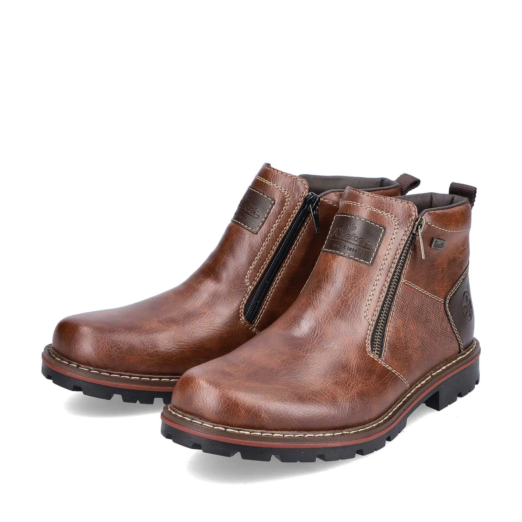 Rieker Boots-Men'S Short Boots Coffee Brown