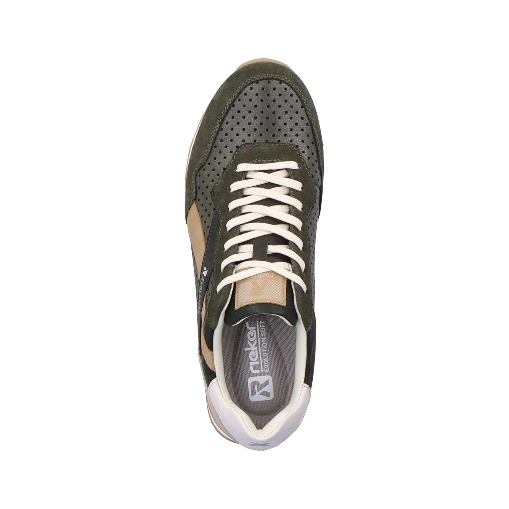 Rieker Sneakers-Men'S Sneaker Low Forest-Green Clay-Beige