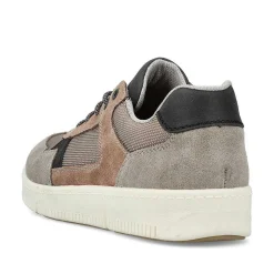 Rieker Business Shoes-Men'S Sneaker Low Platinum Gray-Nut Brown