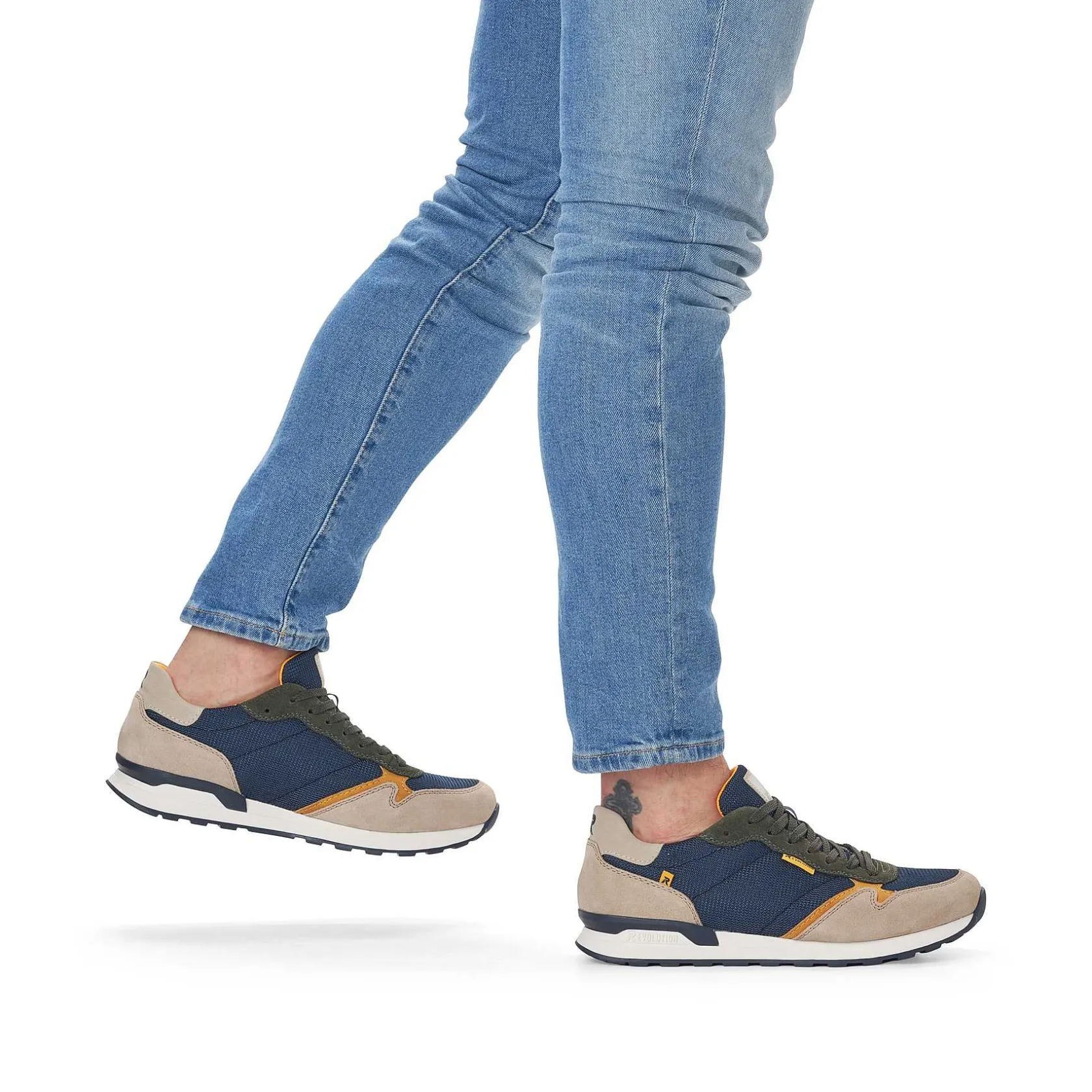 Rieker Sneakers-Men'S Sneaker Low Royal Blue Clay Beige