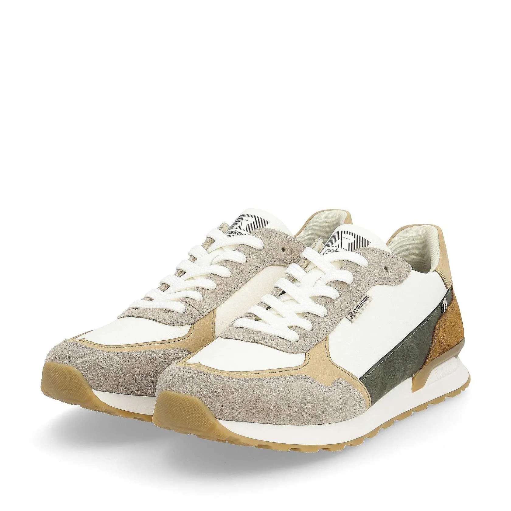 Rieker Sneakers-Men'S Sneaker Low Sand-Beige Swan-White