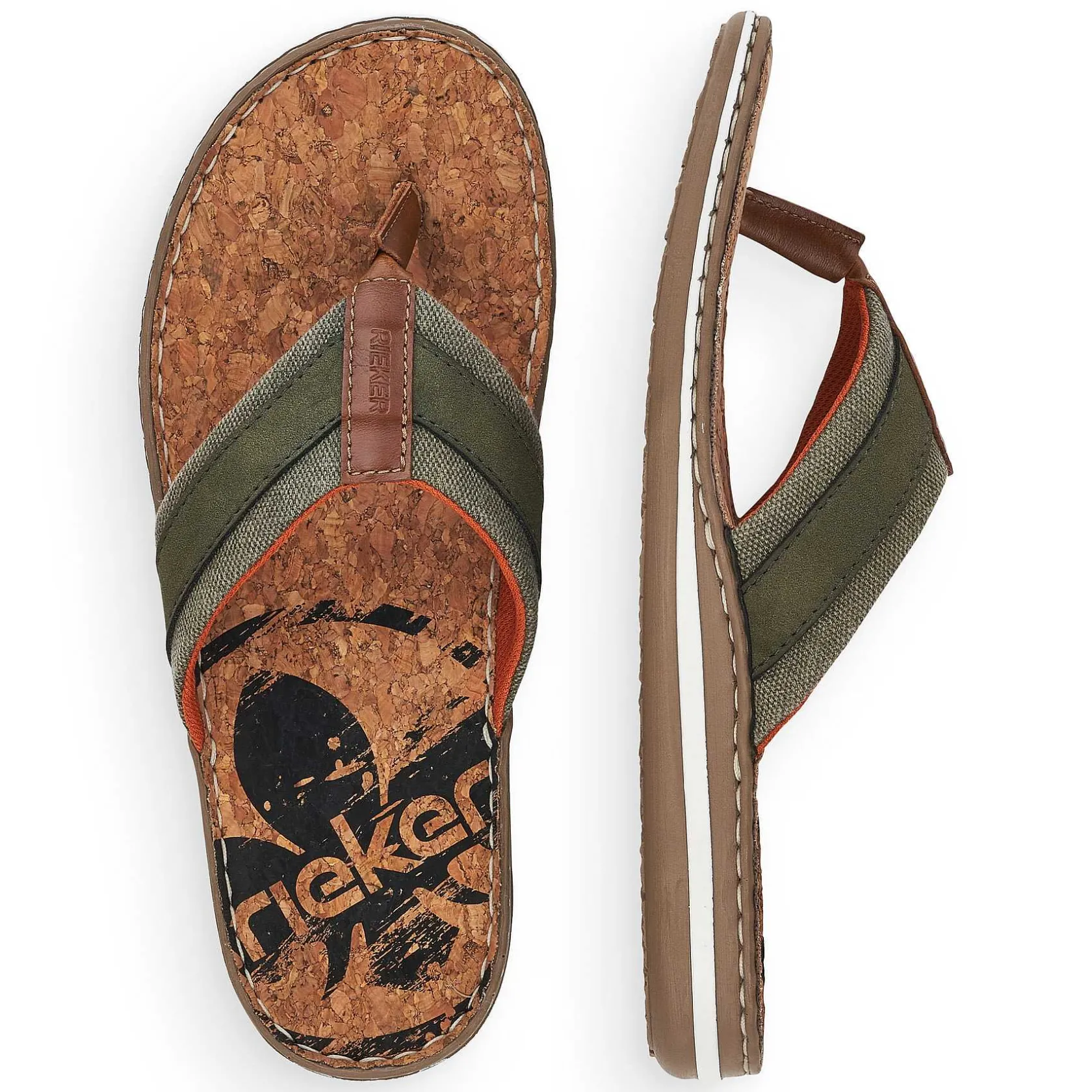 Rieker Mules & Slippers-Men'S Toe Separator Olive Green