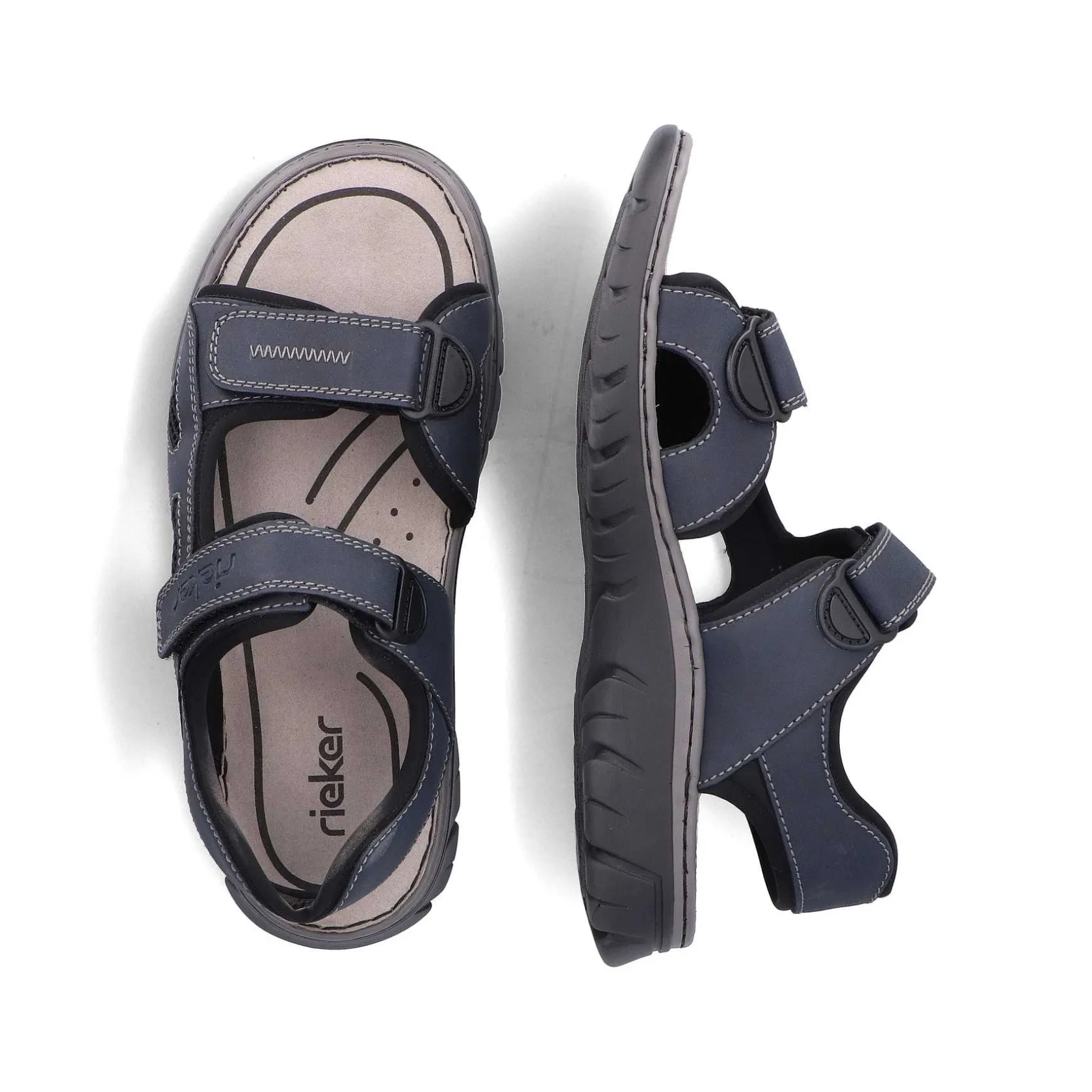 Rieker Summer Shoes-Men'S Trekking Sandals Blue Gray
