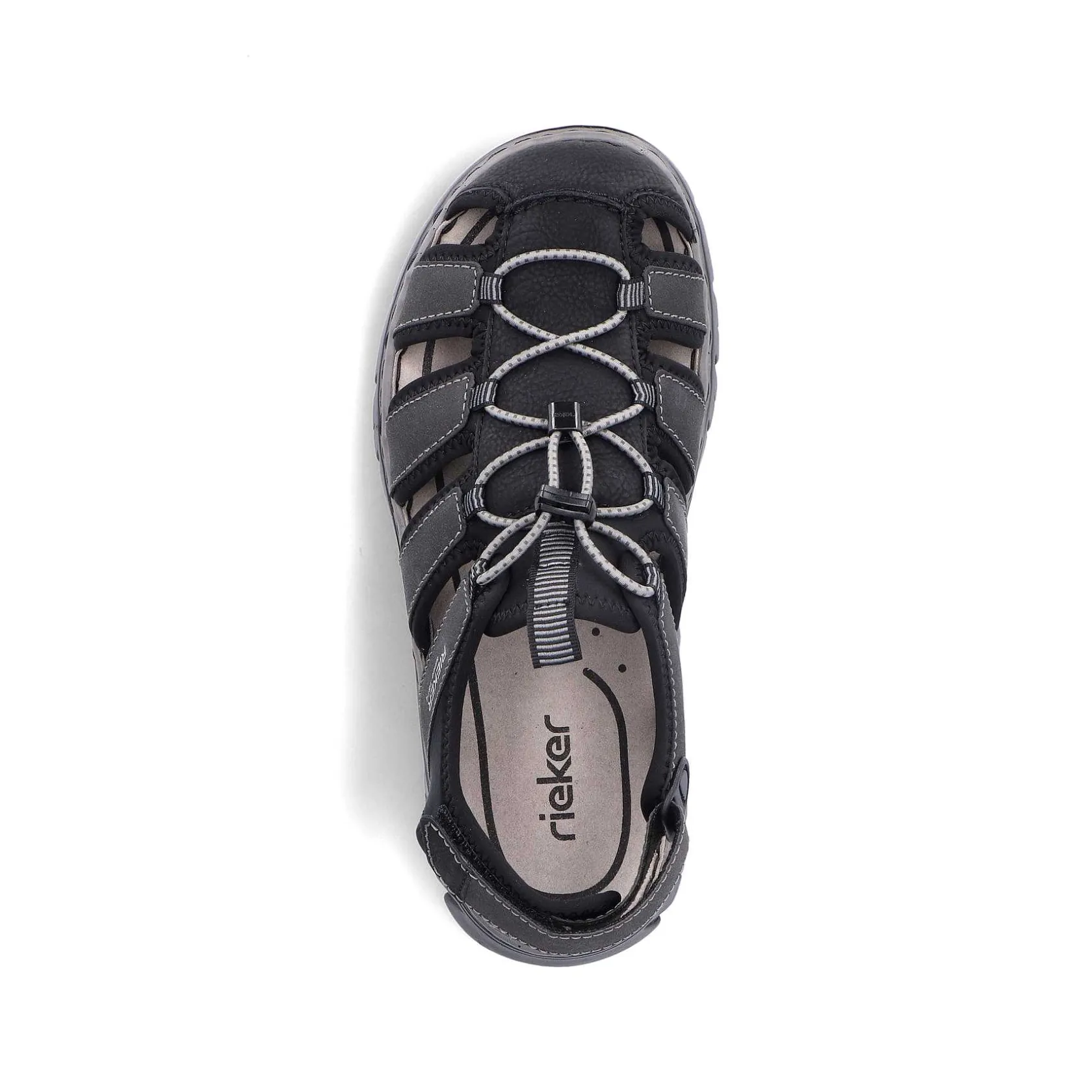 Rieker Summer Shoes-Men'S Trekking Sandals Graphite Black