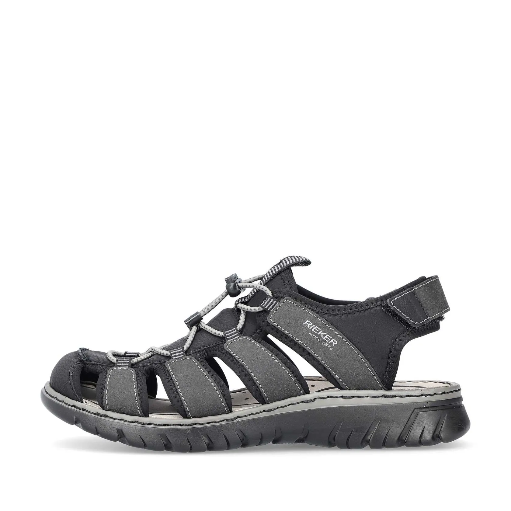 Rieker Summer Shoes-Men'S Trekking Sandals Graphite Black
