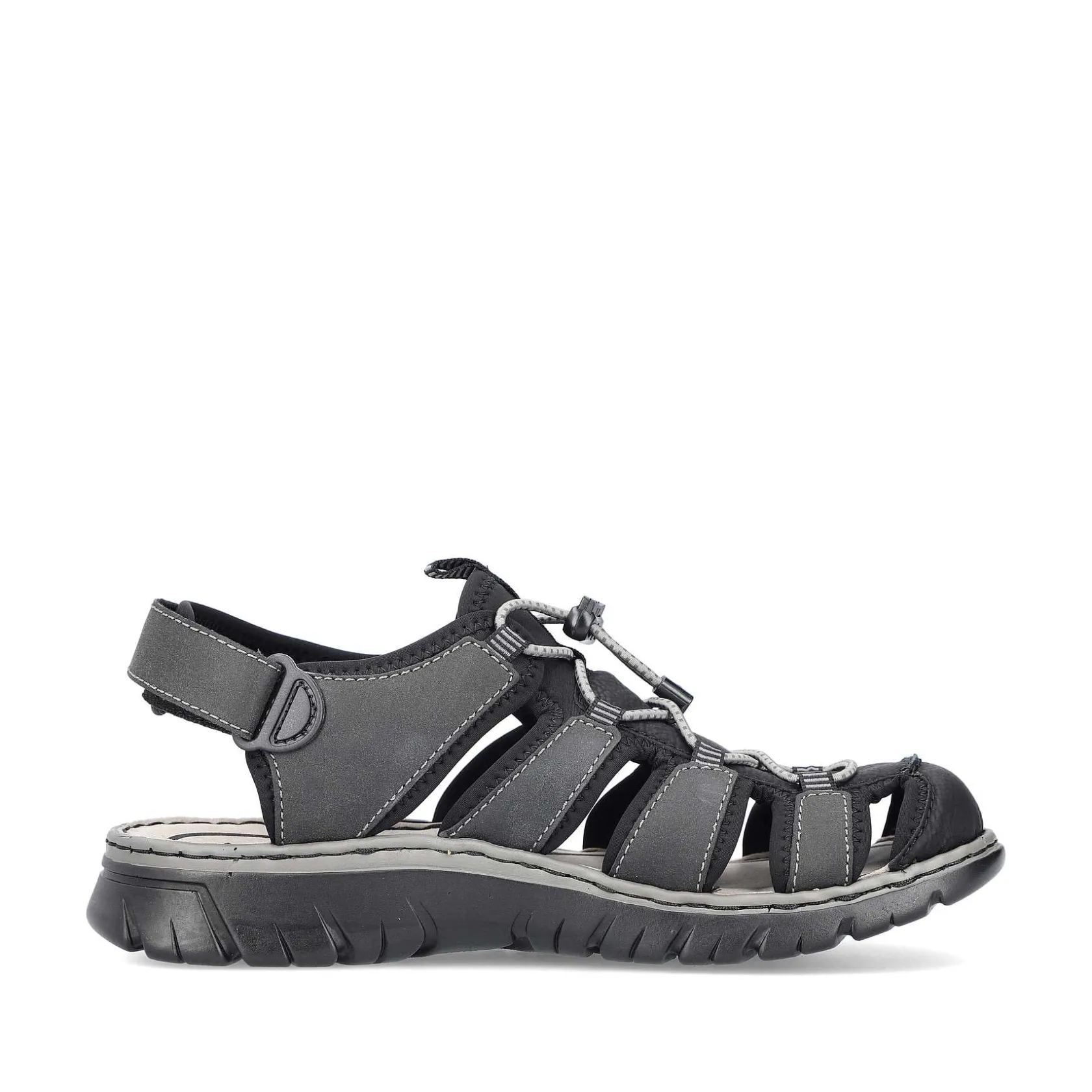 Rieker Summer Shoes-Men'S Trekking Sandals Graphite Black