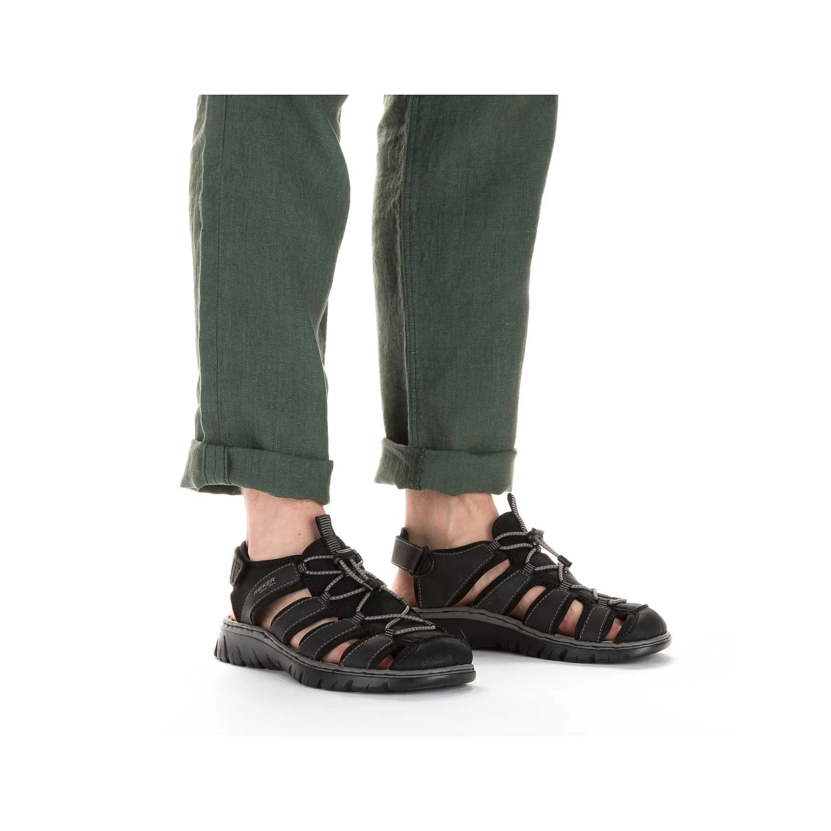 Rieker Summer Shoes-Men'S Trekking Sandals Graphite Black