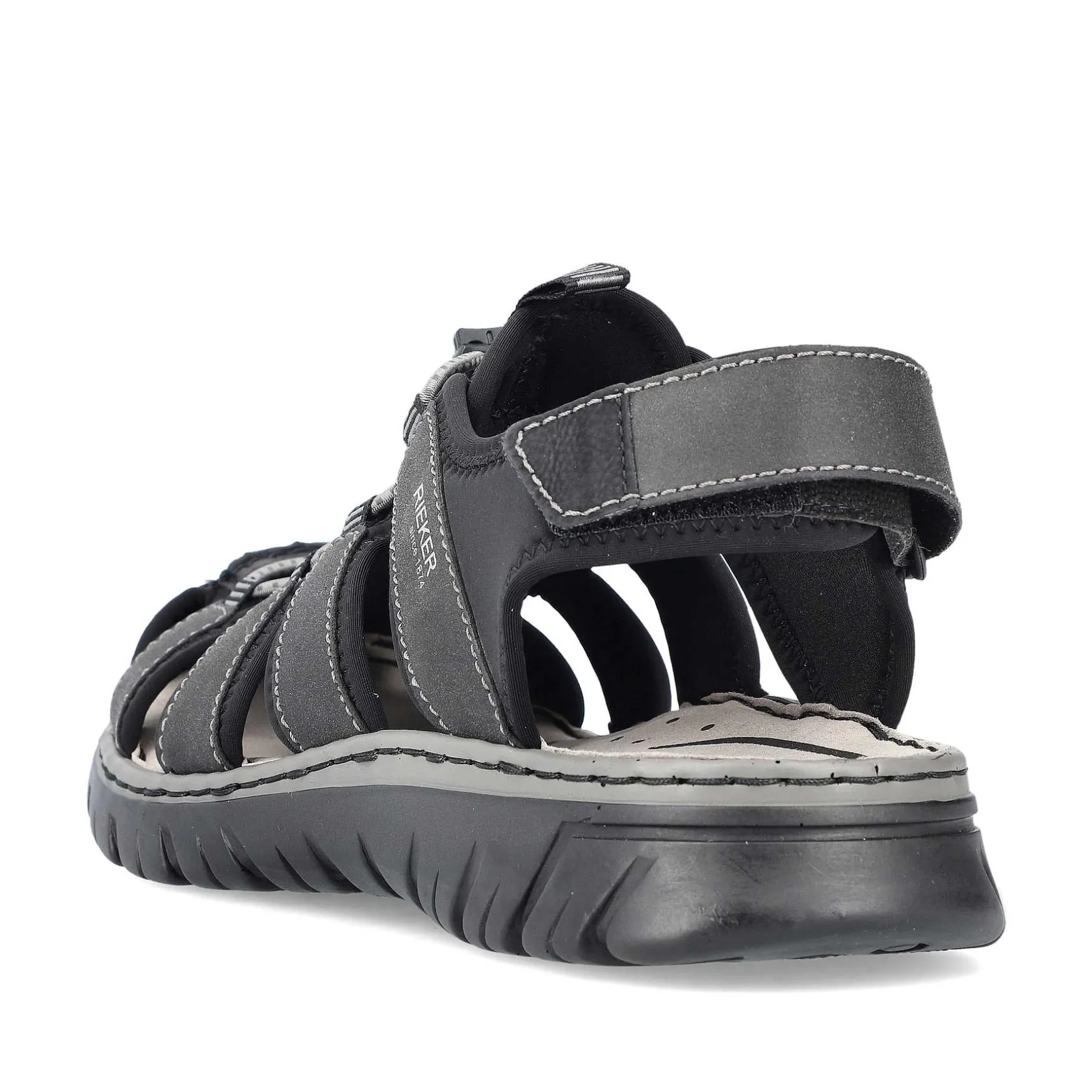 Rieker Summer Shoes-Men'S Trekking Sandals Graphite Black