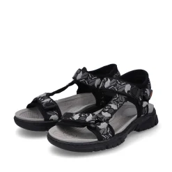 Rieker Sandals-Men'S Trekking Sandals Asphalt Black-Gray