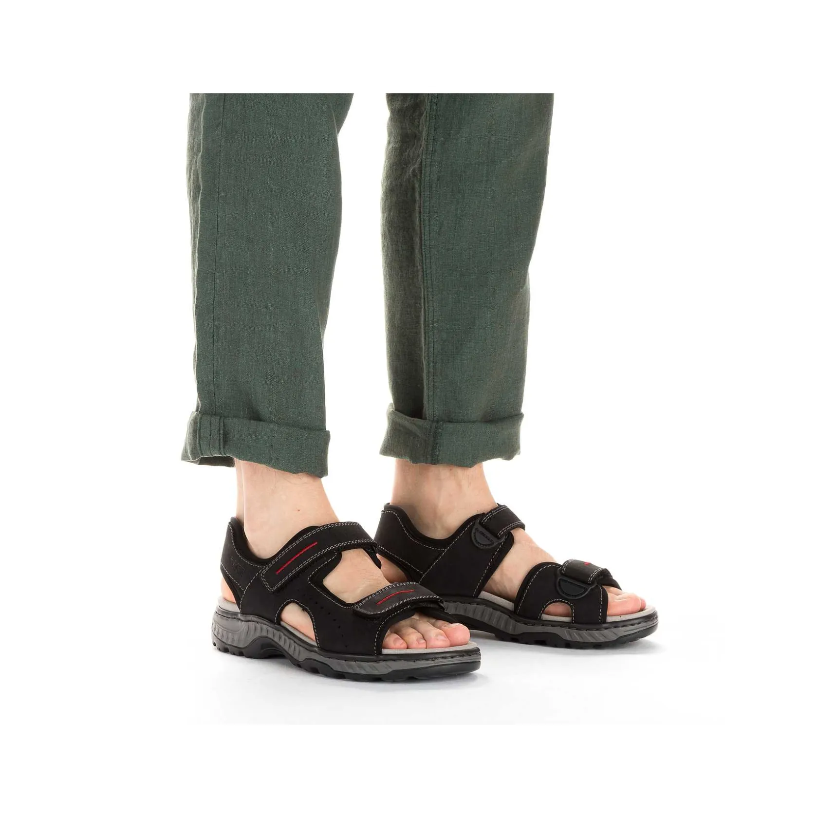 Rieker Sandals-Men'S Trekking Sandals Asphalt Black