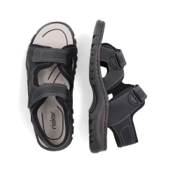 Rieker Sandals-Men'S Trekking Sandals Midnight Black