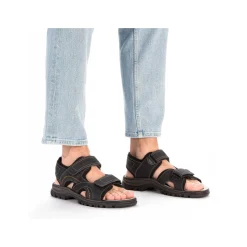 Rieker Sandals-Men'S Trekking Sandals Midnight Black