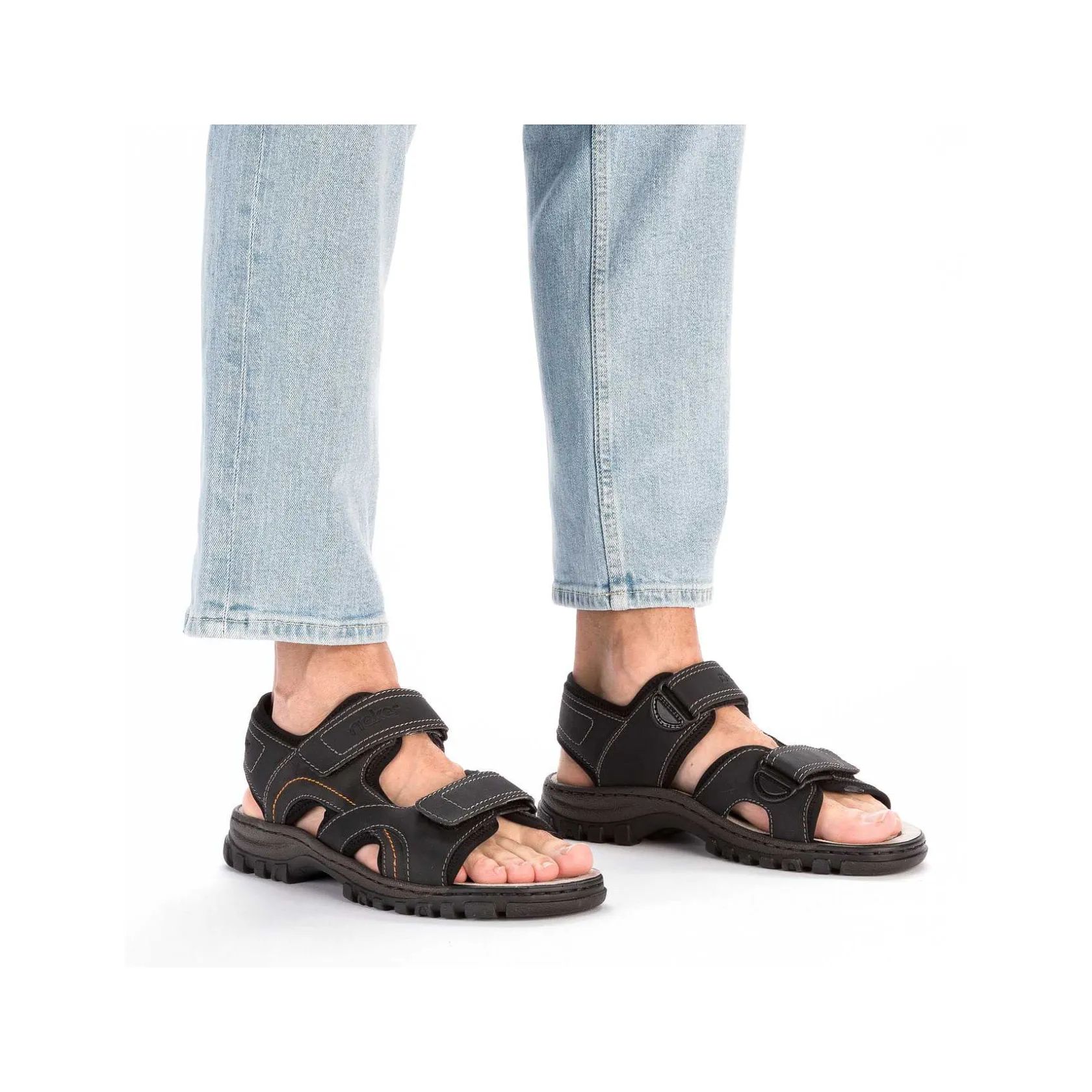 Rieker Sandals-Men'S Trekking Sandals Midnight Black