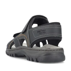 Rieker Sandals-Men'S Trekking Sandals Midnight Black