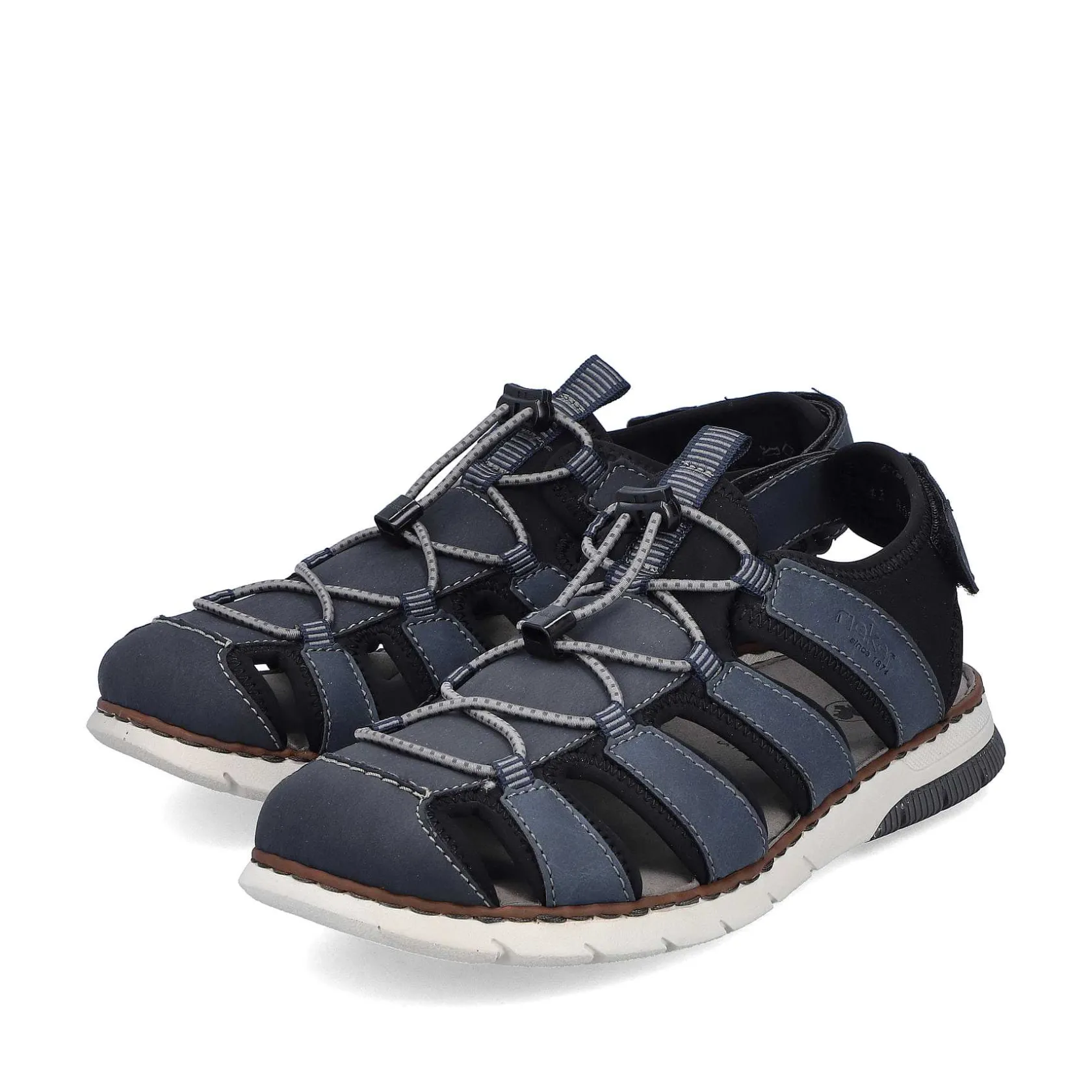 Rieker Summer Shoes-Men'S Trekking Sandals Steel Blue