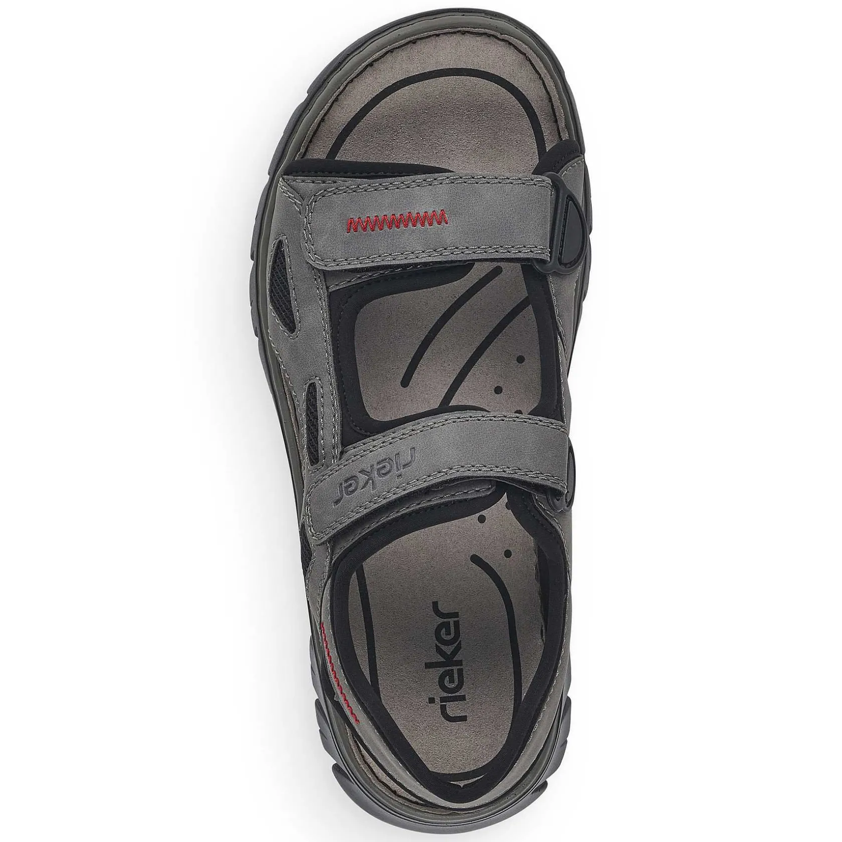 Rieker Summer Shoes-Men'S Trekking Sandals Rock Grey