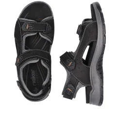 Rieker Summer Shoes-Men'S Trekking Sandals Night Black