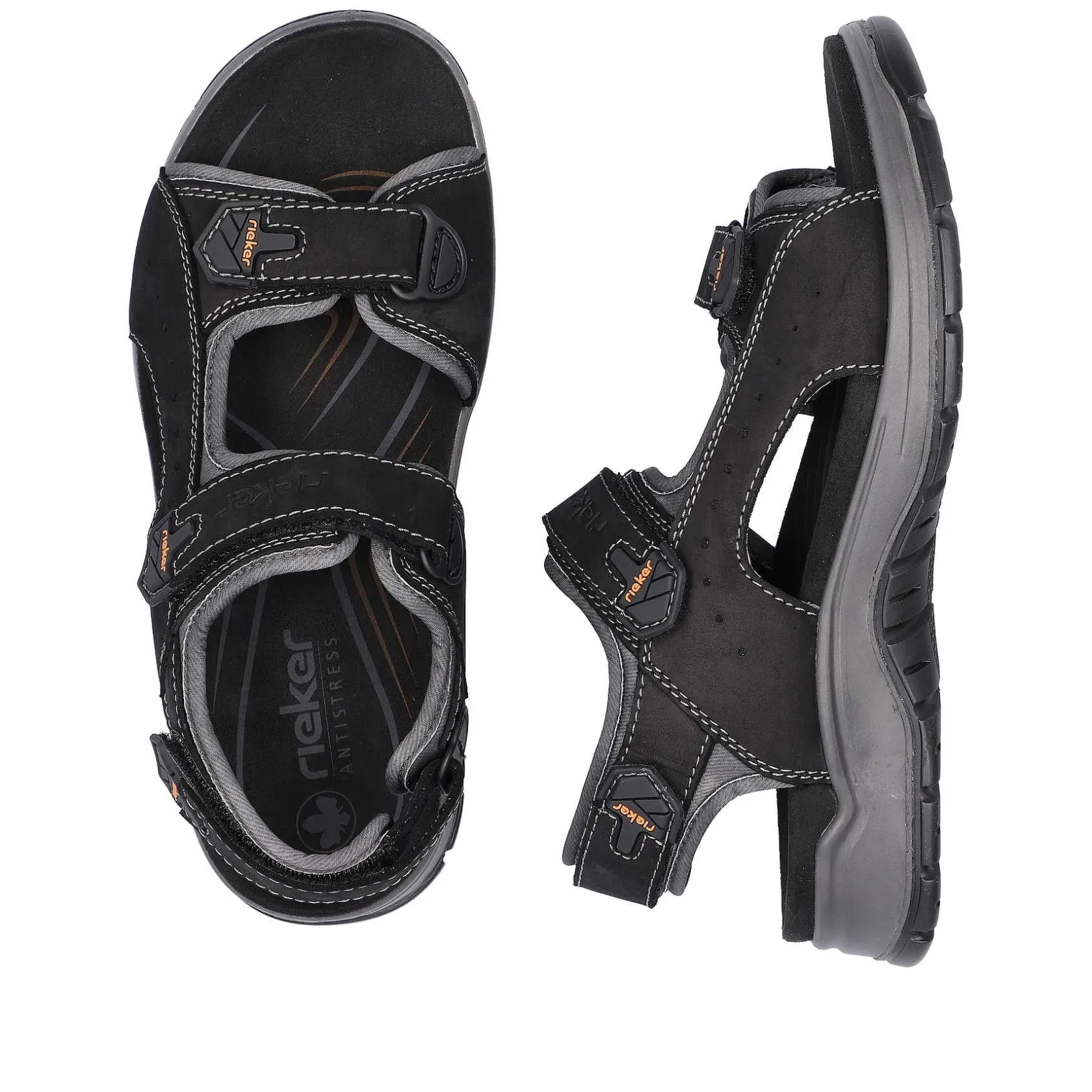 Rieker Summer Shoes-Men'S Trekking Sandals Night Black